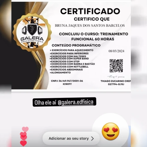 Galera da Educação Fisica - Certificados