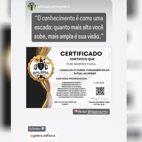 Galera da Educação Fisica - Certificados